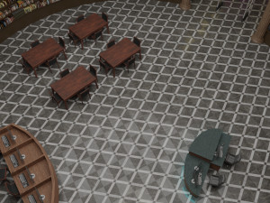 public library interior 3D 모델