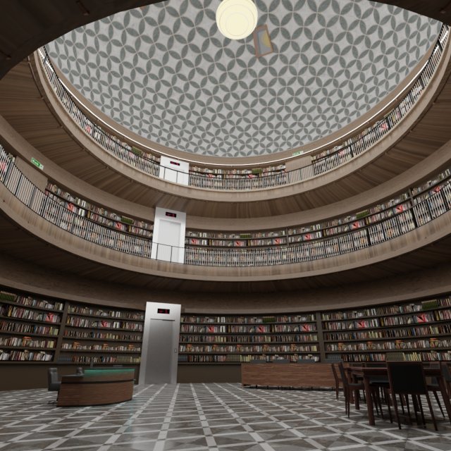 public library interior 3D Модель in Выставка 3DExport