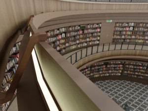 public library interior 3D 모델
