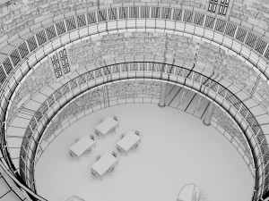 public library interior 3D 모델
