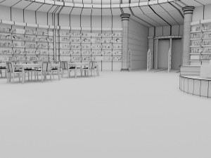public library interior 3D 모델