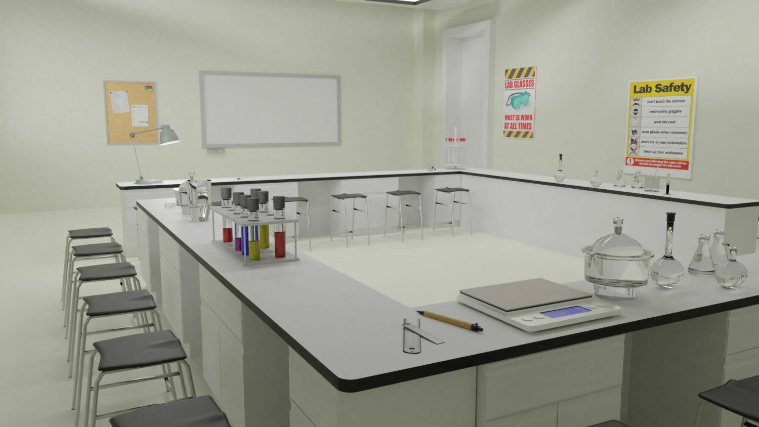 laboratory and lab equipments 3D Model .c4d .max .obj .3ds .fbx .stl .blend 