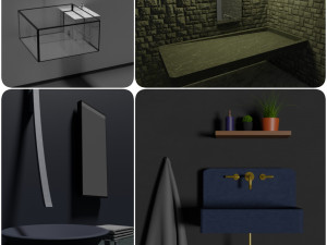 4 sinks 3D Model