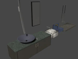 4 sinks 3D Model