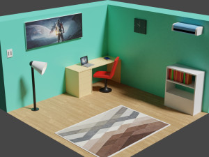 low-poly room 3D Model