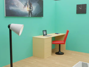 sala de baixo poli Modelo 3D