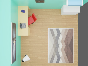 low-poly room Model 3D