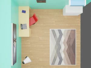 sala de baixo poli Modelo 3D