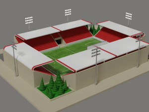 low-poly football stadium Modelo 3D