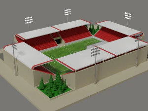 low-poly football stadium 3D Model