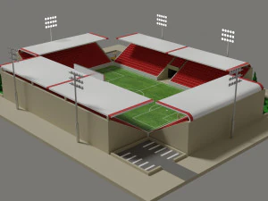 low-poly football stadium 3D Model