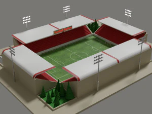 low-poly football stadium 3D Model