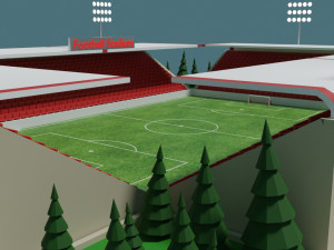 low-poly football stadium Modelo 3D