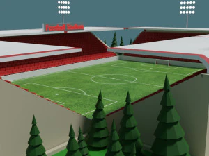 low-poly football stadium 3D Model