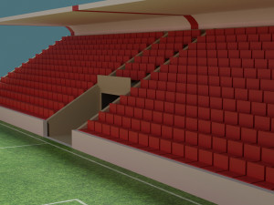 low-poly football stadium Modelo 3D