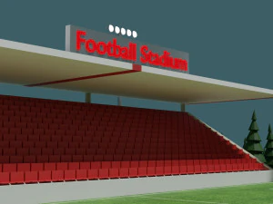 low-poly football stadium 3D Model