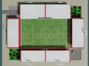 low-poly football stadium 3D Model