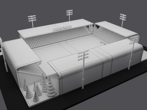 low-poly football stadium Modelo 3D