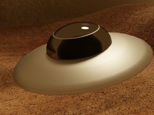 mars scene and ufo Model 3D