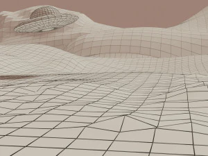 mars scene and ufo 3D Model