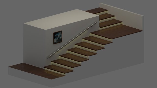 interior stairs scene 3D 模型 .c4d .max .obj .3ds .fbx .stl .blend 