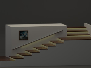 interior stairs scene 3D 模型