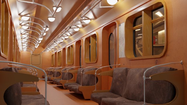subway-underground interior 3D Модель .c4d .max .obj .3ds .fbx .stl .blend