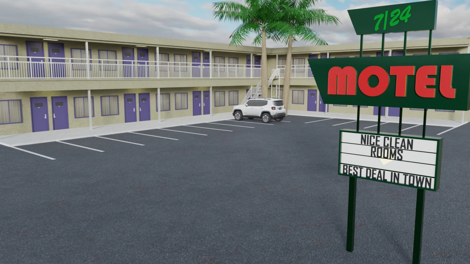 motel Modelo 3D .c4d .max .obj .3ds .fbx .stl .blend 