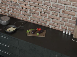 kitchen with utensils 3D Model