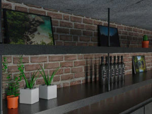 kitchen with utensils 3D Model