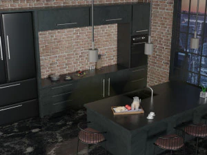 kitchen with utensils 3D Model