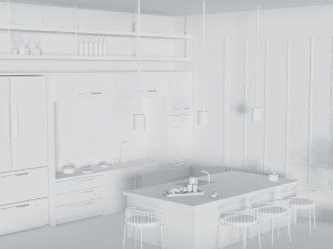 kitchen with utensils 3D Модель