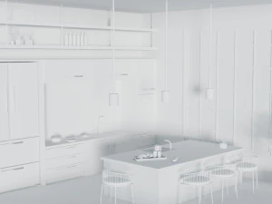 kitchen with utensils 3D Model