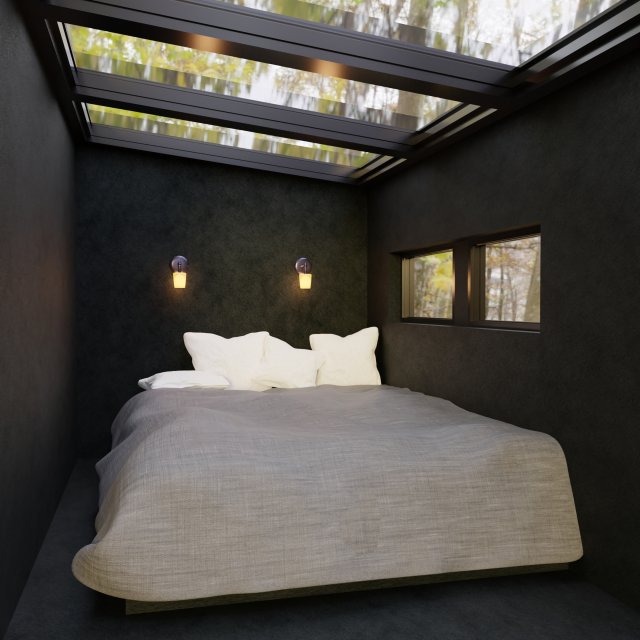hidden bedroom in nature 3D 모델 .c4d .max .obj .3ds .fbx .stl .blend 
