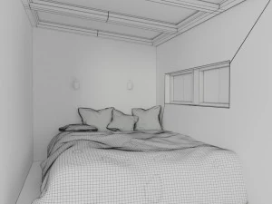 hidden bedroom in nature 3D Model