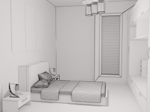 modern bedroom - hotel room 3D 모델