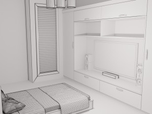 modern bedroom - hotel room 3D 모델