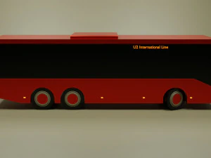 &ocirc;nibus de baixo poli Modelo 3D
