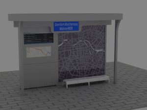 bus stop with lights 3D 모델