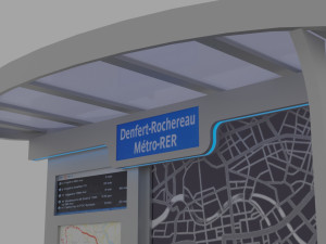 bus stop with lights 3D Model
