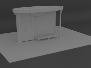 bus stop with lights 3D Model