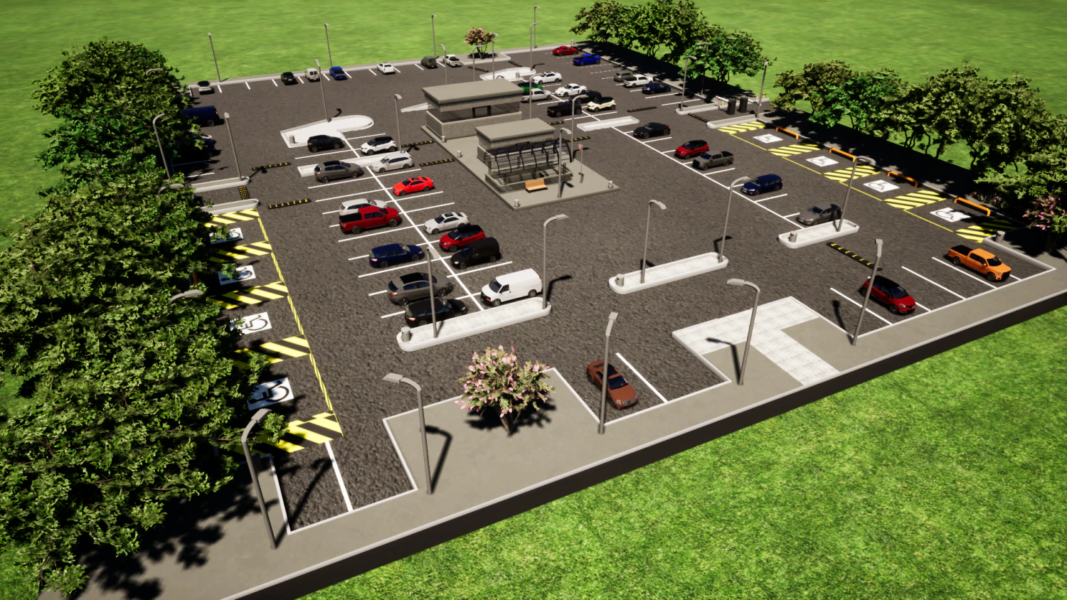 public car park area 3D Model .c4d .max .obj .3ds .fbx .stl .blend 