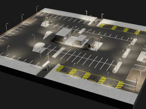 public car park area 3D Model