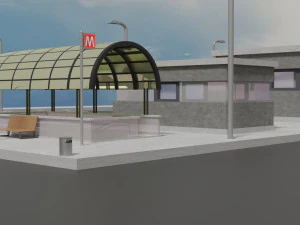 public car park area 3D Model