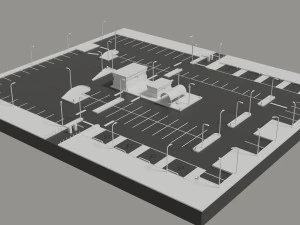 public car park area 3D Model