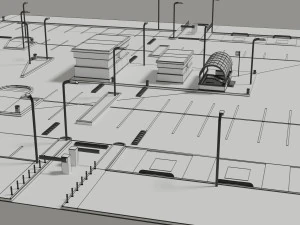 public car park area 3D Model