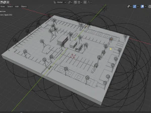 public car park area 3D Model
