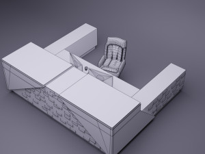 reception desk 3D मॉडल