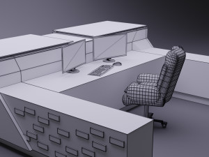 reception desk 3D मॉडल