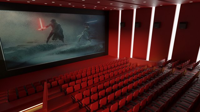 movie theater 3D 模型 .c4d .max .obj .3ds .fbx .stl .blend 